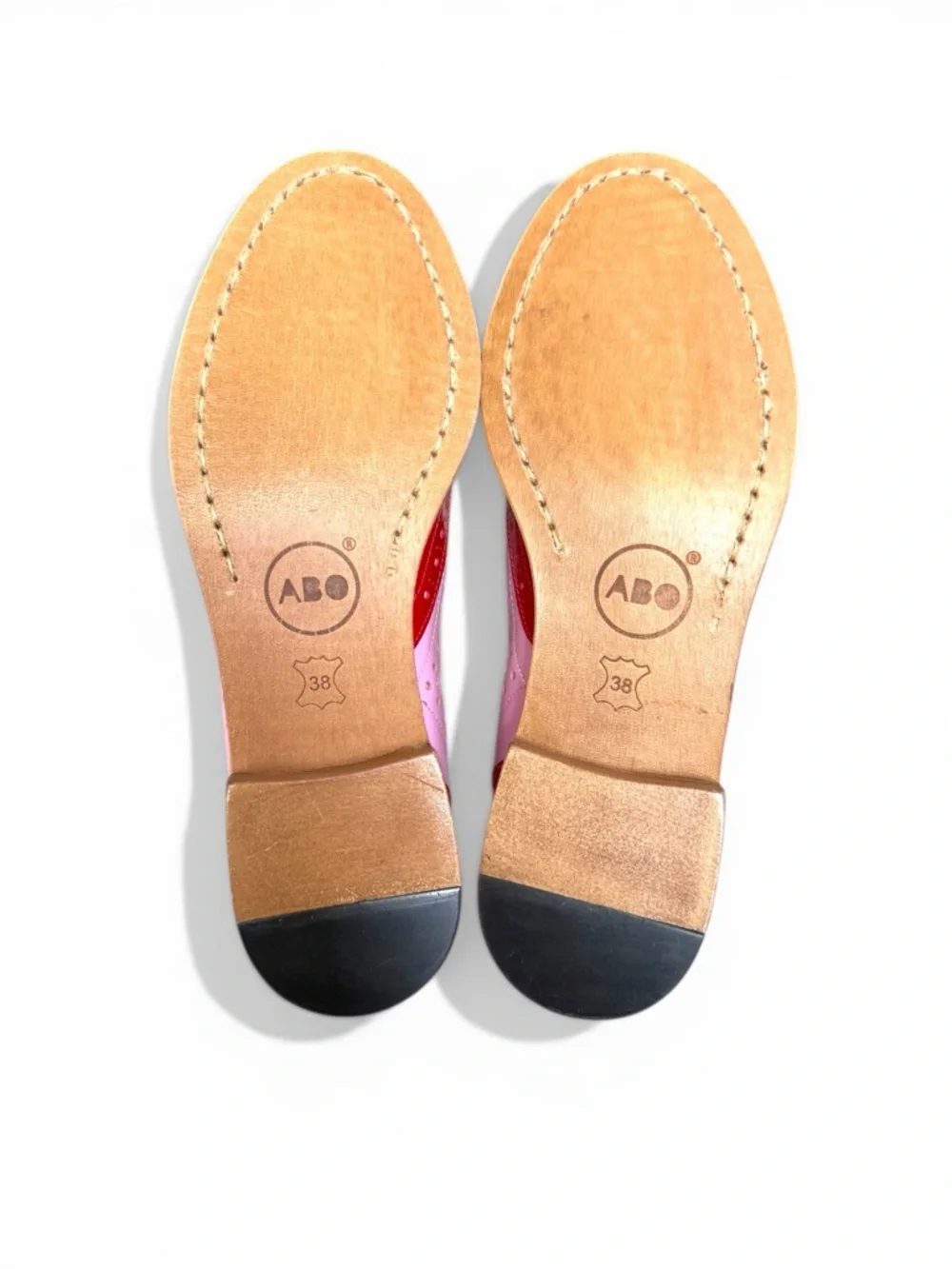 Patent Leather Tri-Tone Tassel Brogues — Red, Pink & White - Picture 9 of 12